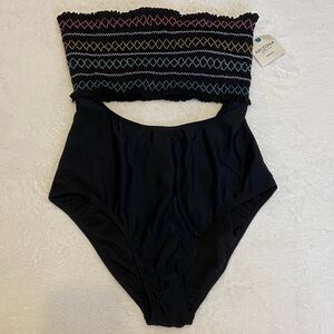 NWT Black Strapless Arizona Jean Co One Piece Swimsuit